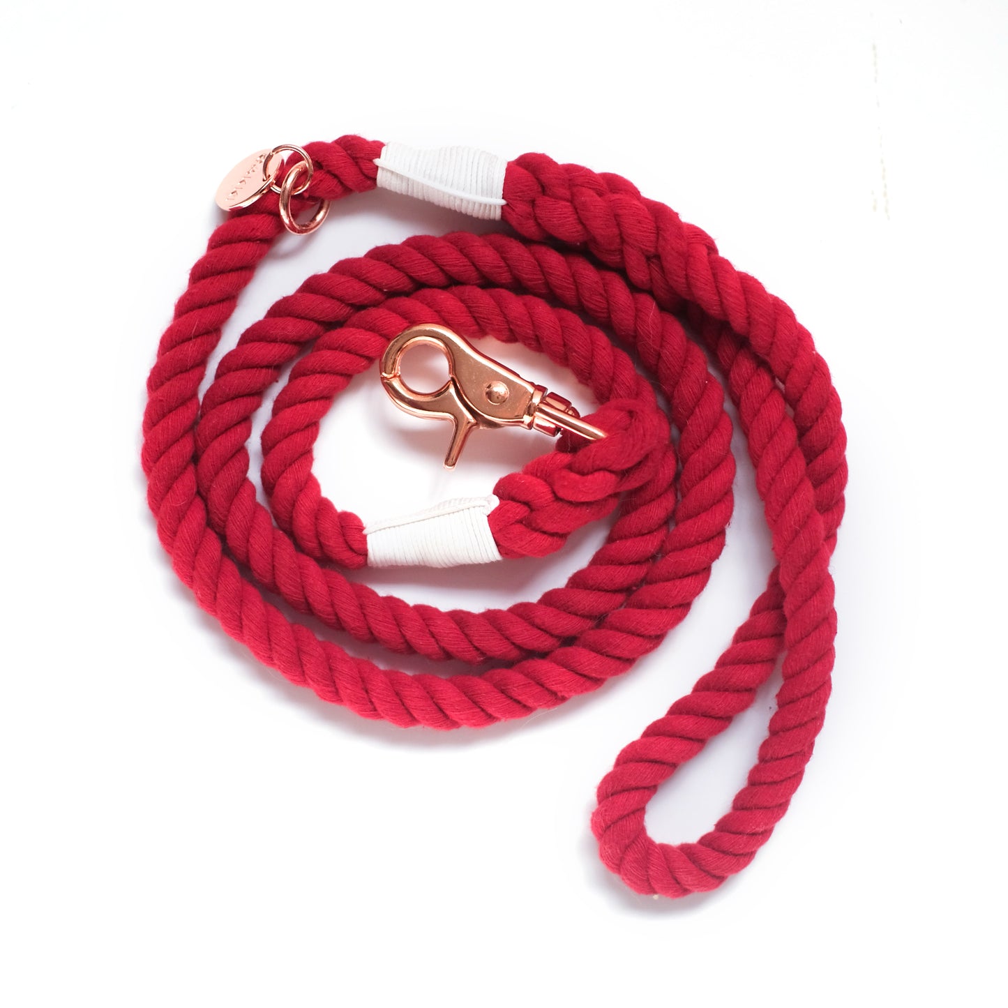 Blood Red Cotton Rope Leash