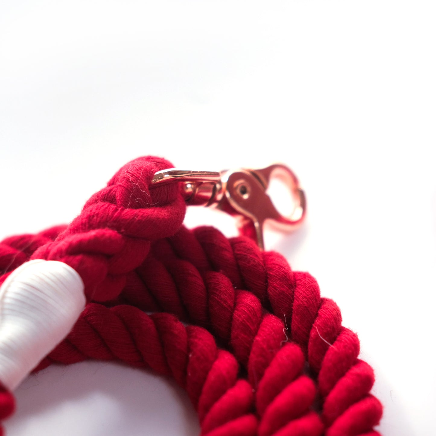 Blood Red Cotton Rope Leash